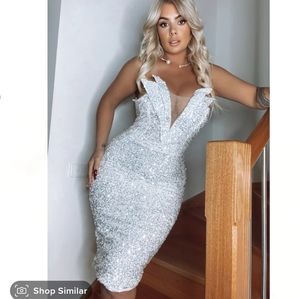 Bring the drama sequin midi dress